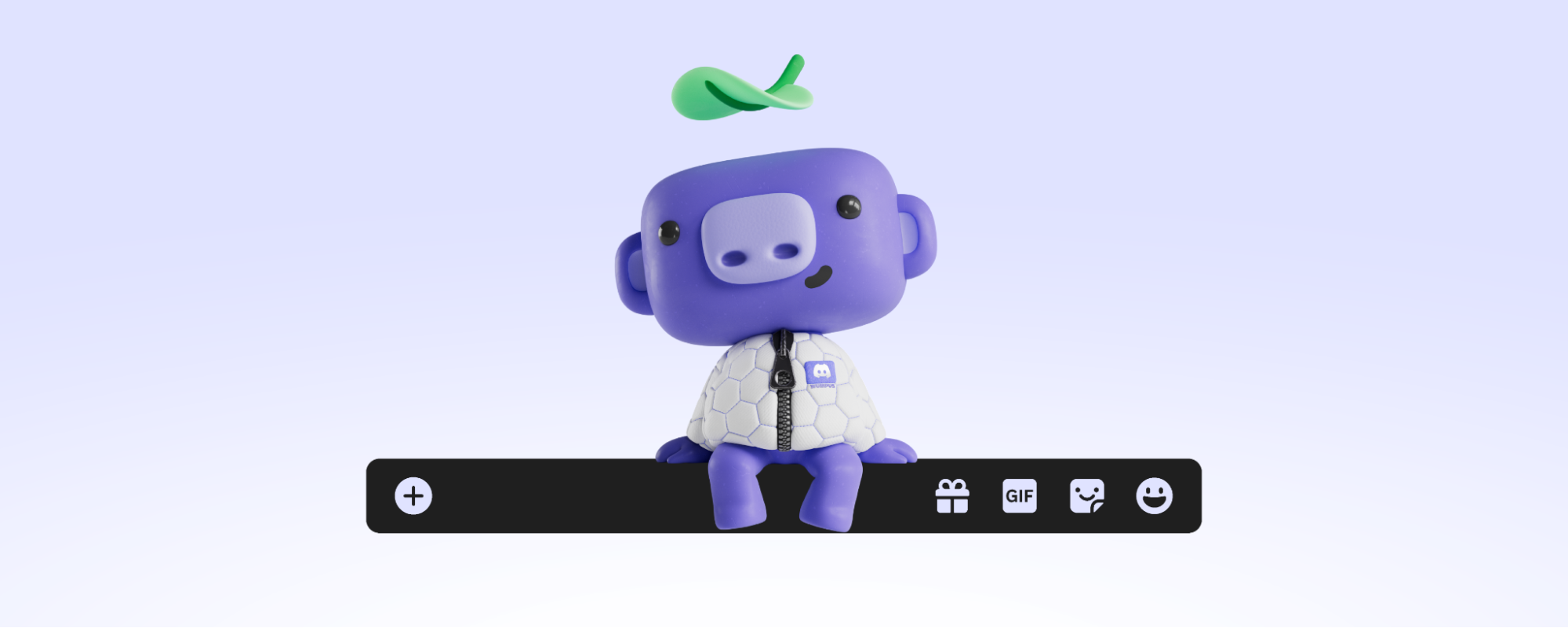 Wumpus sitting on the Discord chat bar.