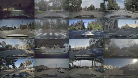 Clips from the Physical AI AV Dataset, one of the largest, most geographically diverse collections of multi-sensor AV data.